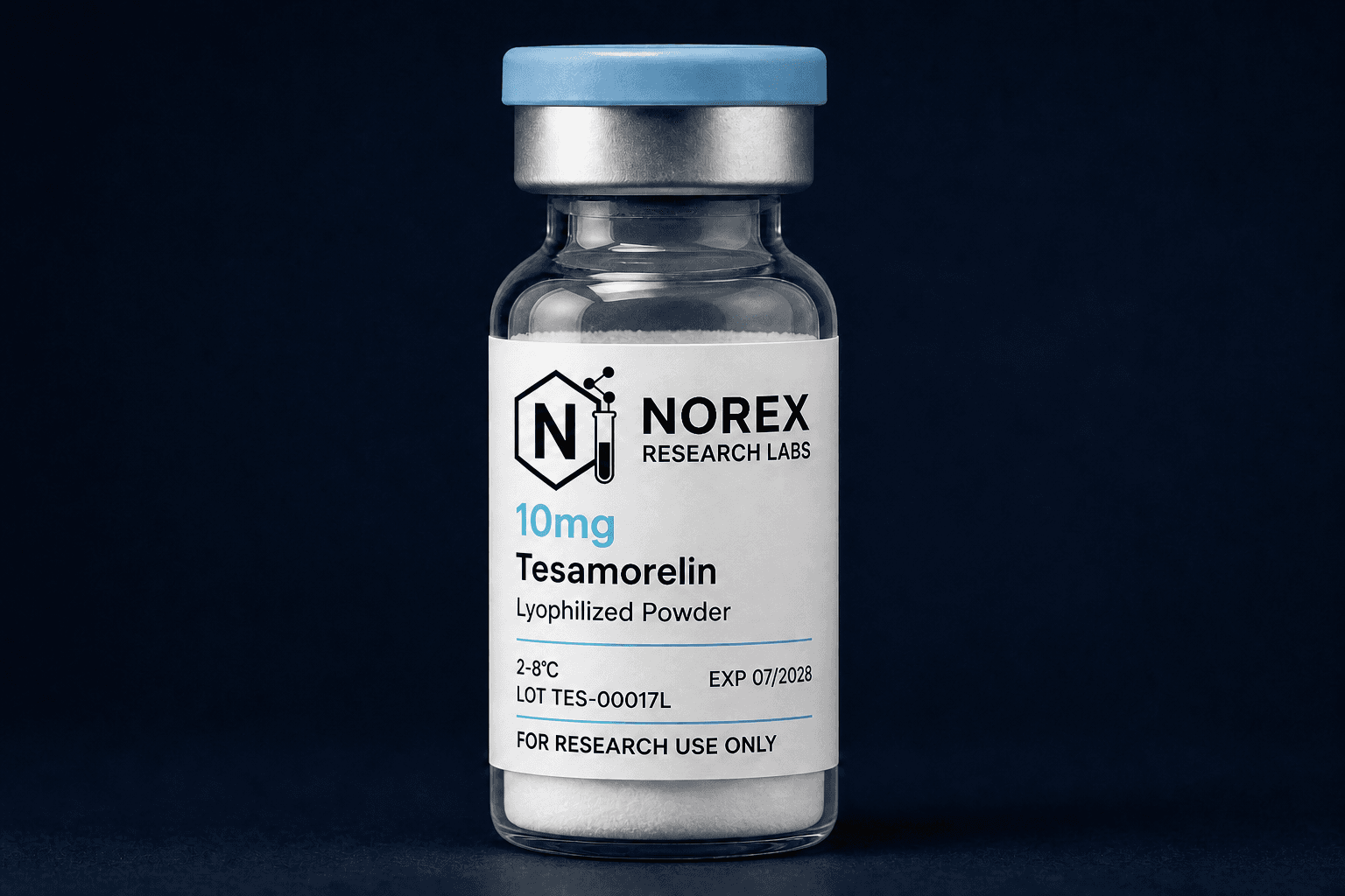 Tesamorelin 10mg lyophilized research vial