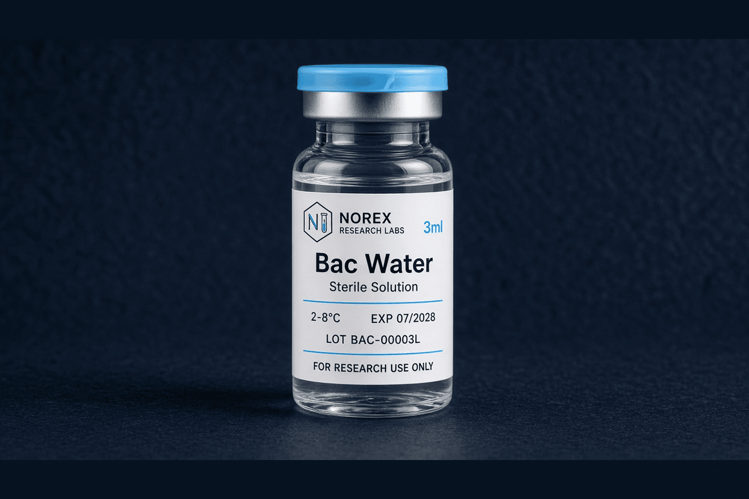 Bac Water 3ml lyophilized research vial